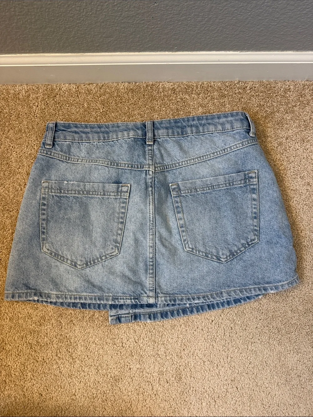 Free People Light Blue Denim Mini Skort